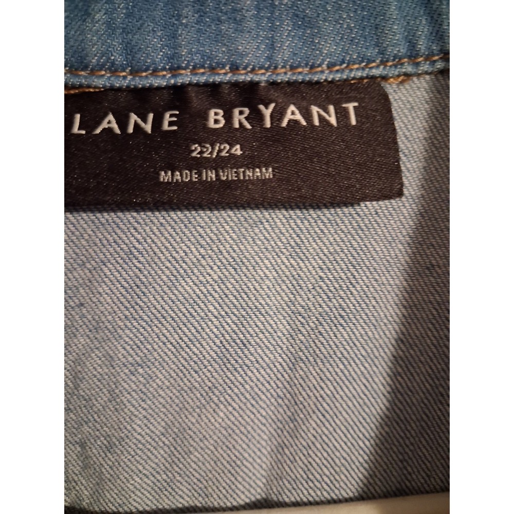 Lane Bryant Plus 3X 100% Cotton Chambray Denim Shirt Dress Belt Western Capsule - Picture 7 of 16